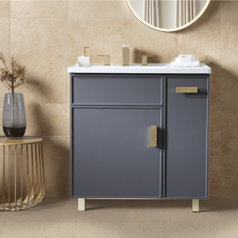 Mercer41 32“ Single Free Standing Bathroom Vanity With Ceramic Sink | Wayfair